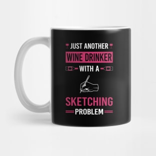 Wine Drinker Sketching Sketch Mug